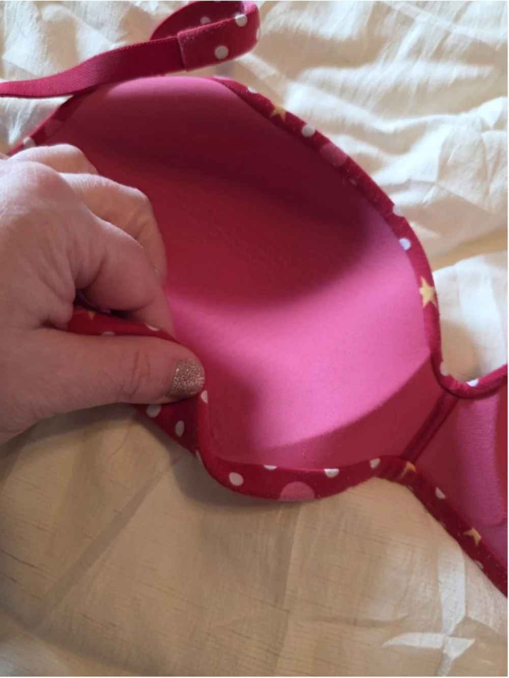 34D Y2K 2007 Ipex Body by Victoria's Secret Red Polka Dot Star Bra Lined Glam
